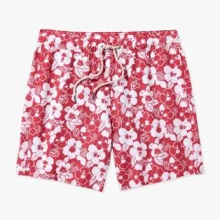 The Bayberry Trunk | Nautical Red Stamped Hibiscus