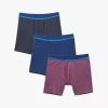 The BreezeKnit Boxer Brief (3-Pack) -Clothing Store BreezeKnitBoxer 3Pack Black Navy RedWaves