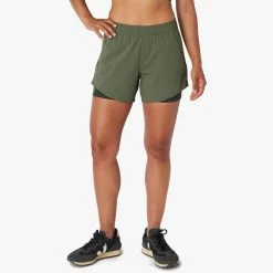 The Corliss Short | Thyme Colorblock -Clothing Store F22 CORLISSHORT GREEN ON FIG 0033 386d159a 2f9e 4cb2 a3b9 f928002f70f1