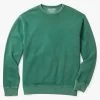 The Vintage-Wash Saltaire Crewneck | Coastal Green