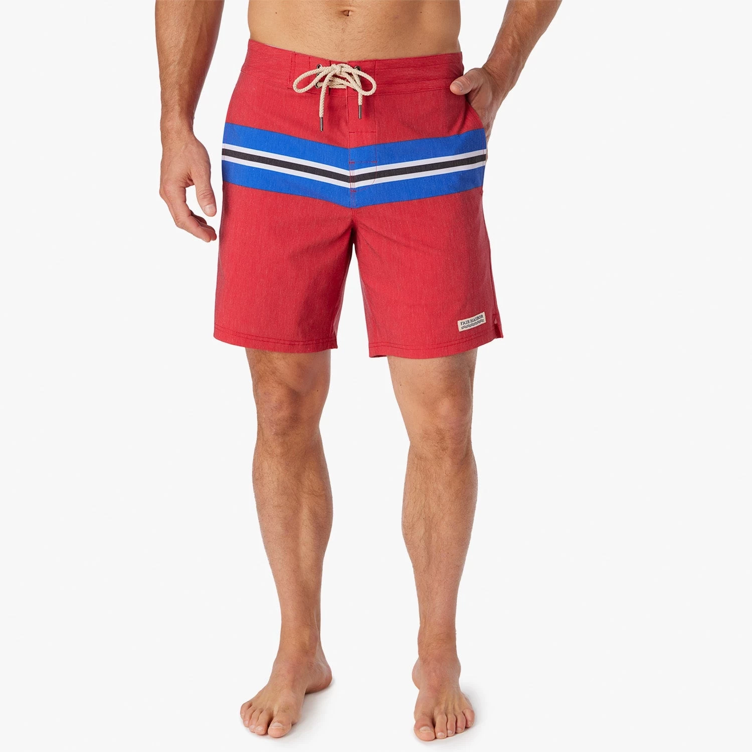 The Nautilus Boardshort | Nautical Red Sailing Stripe 6 The Nautilus Boardshort | Nautical Red Sailing Stripe - Image 5