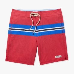 The Nautilus Boardshort | Nautical Red Sailing Stripe