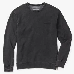 The Vintage-Wash Saltaire Crewneck | Black