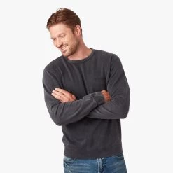 The Vintage-Wash Saltaire Crewneck | Black -Clothing Store SALTAIR CREWNECK CHARCOAL 073 683e7e7e d311 4162 abb1 4667e275890d