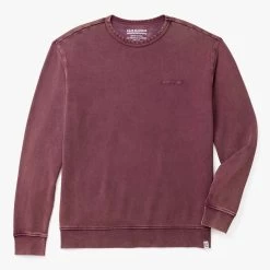The Vintage-Wash Saltaire Crewneck | Burgundy