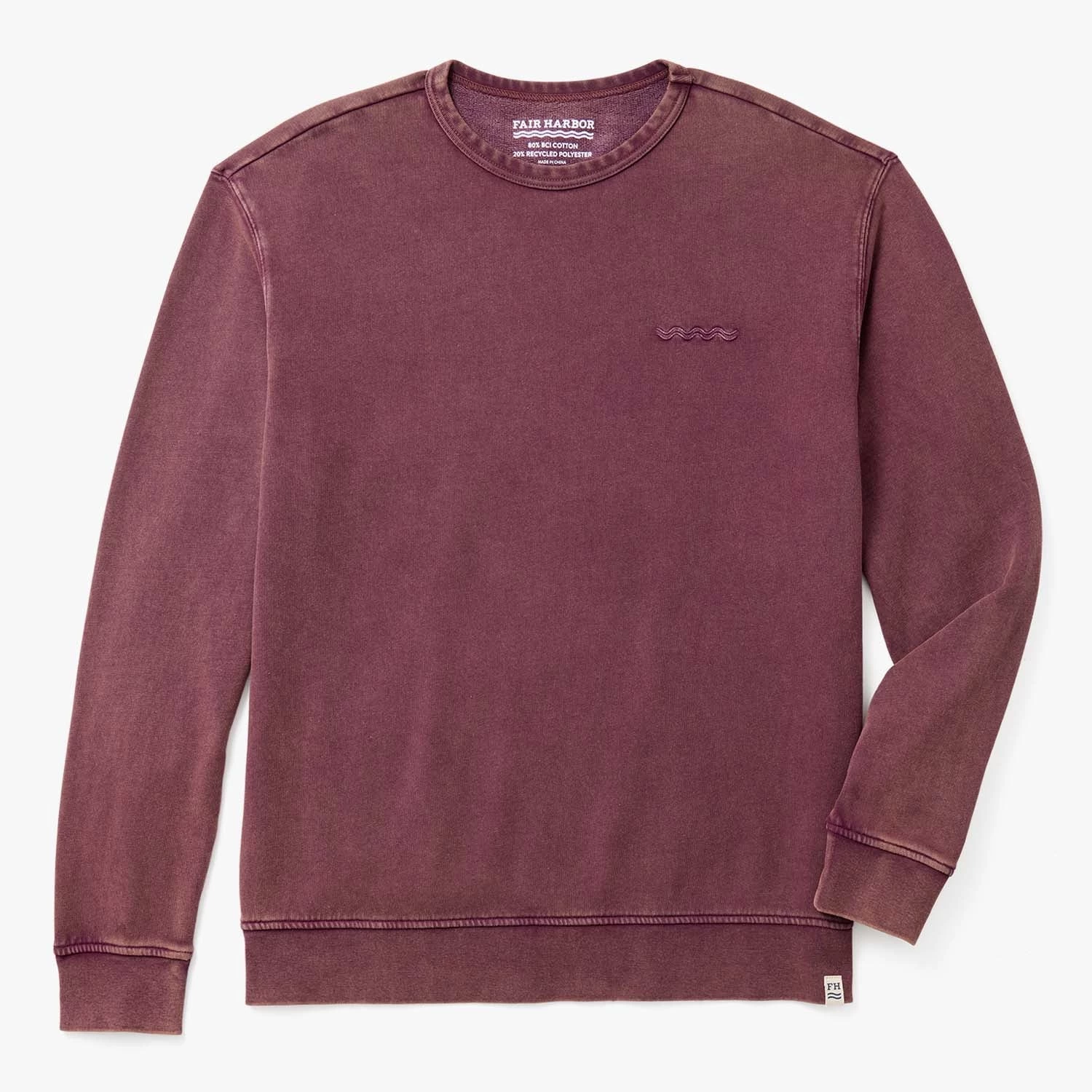 The Vintage-Wash Saltaire Crewneck | Burgundy 3 The Vintage-Wash Saltaire Crewneck | Burgundy
