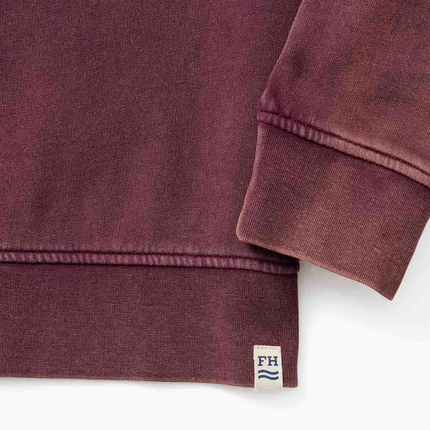 The Vintage-Wash Saltaire Crewneck | Burgundy 10 The Vintage-Wash Saltaire Crewneck | Burgundy - Image 8