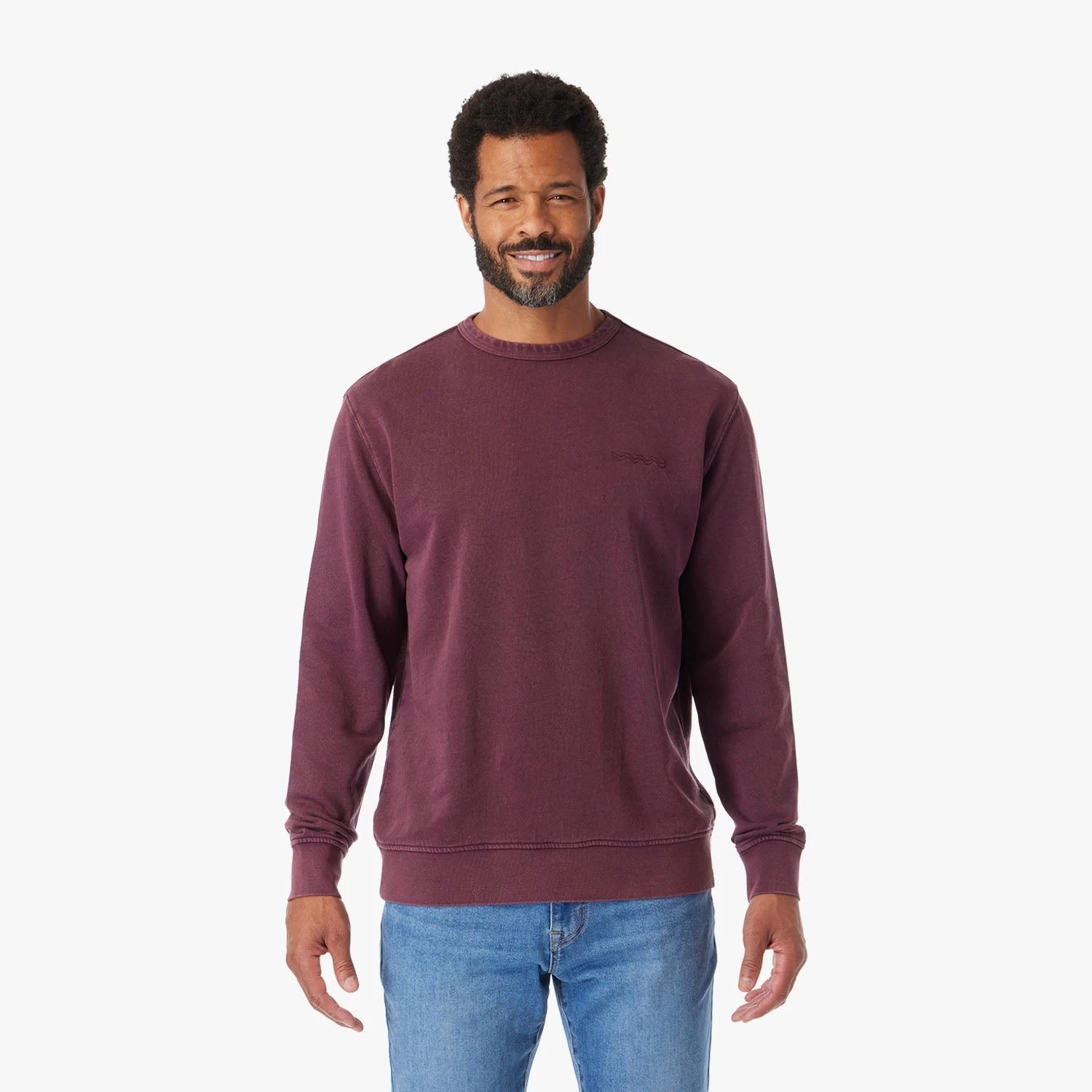 The Vintage-Wash Saltaire Crewneck | Burgundy 9 The Vintage-Wash Saltaire Crewneck | Burgundy - Image 7