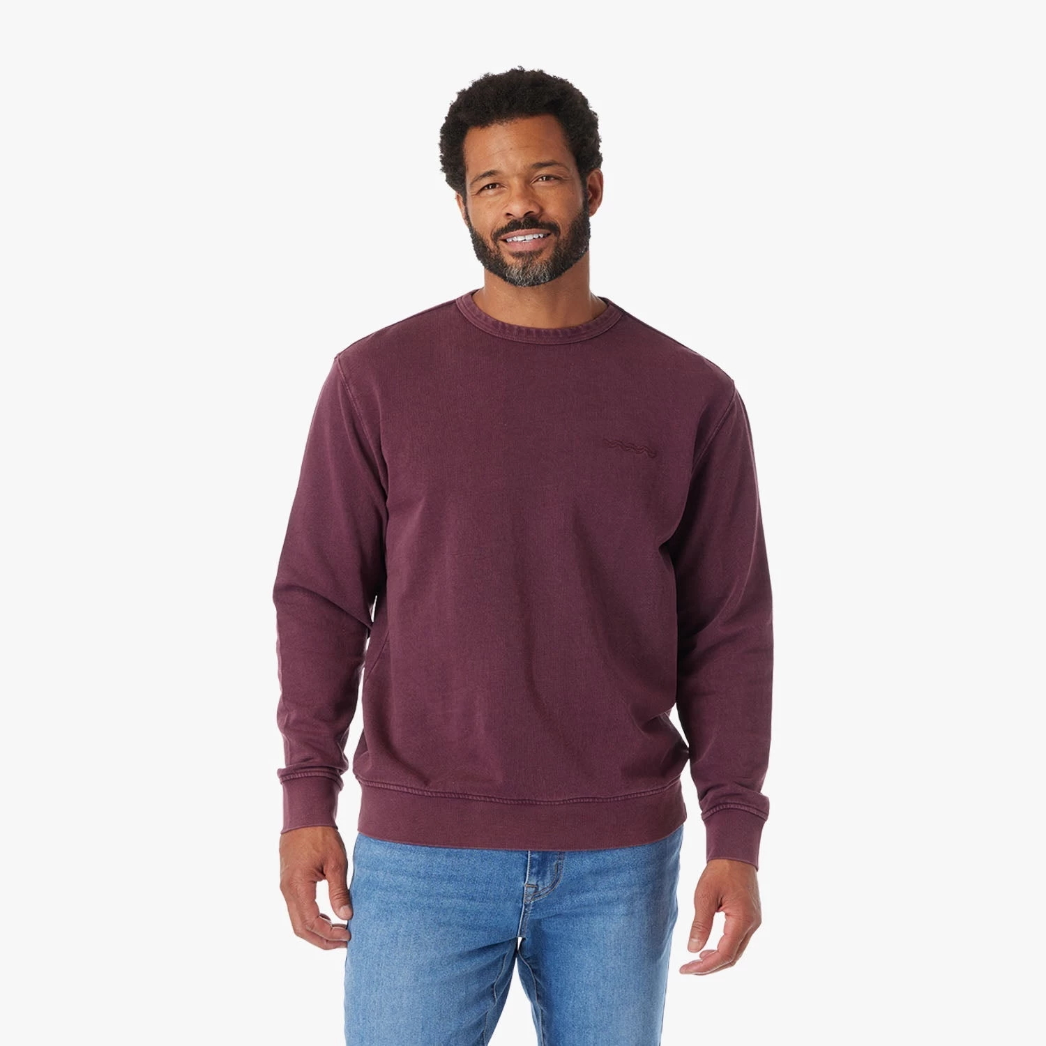 The Vintage-Wash Saltaire Crewneck | Burgundy 6 The Vintage-Wash Saltaire Crewneck | Burgundy - Image 4