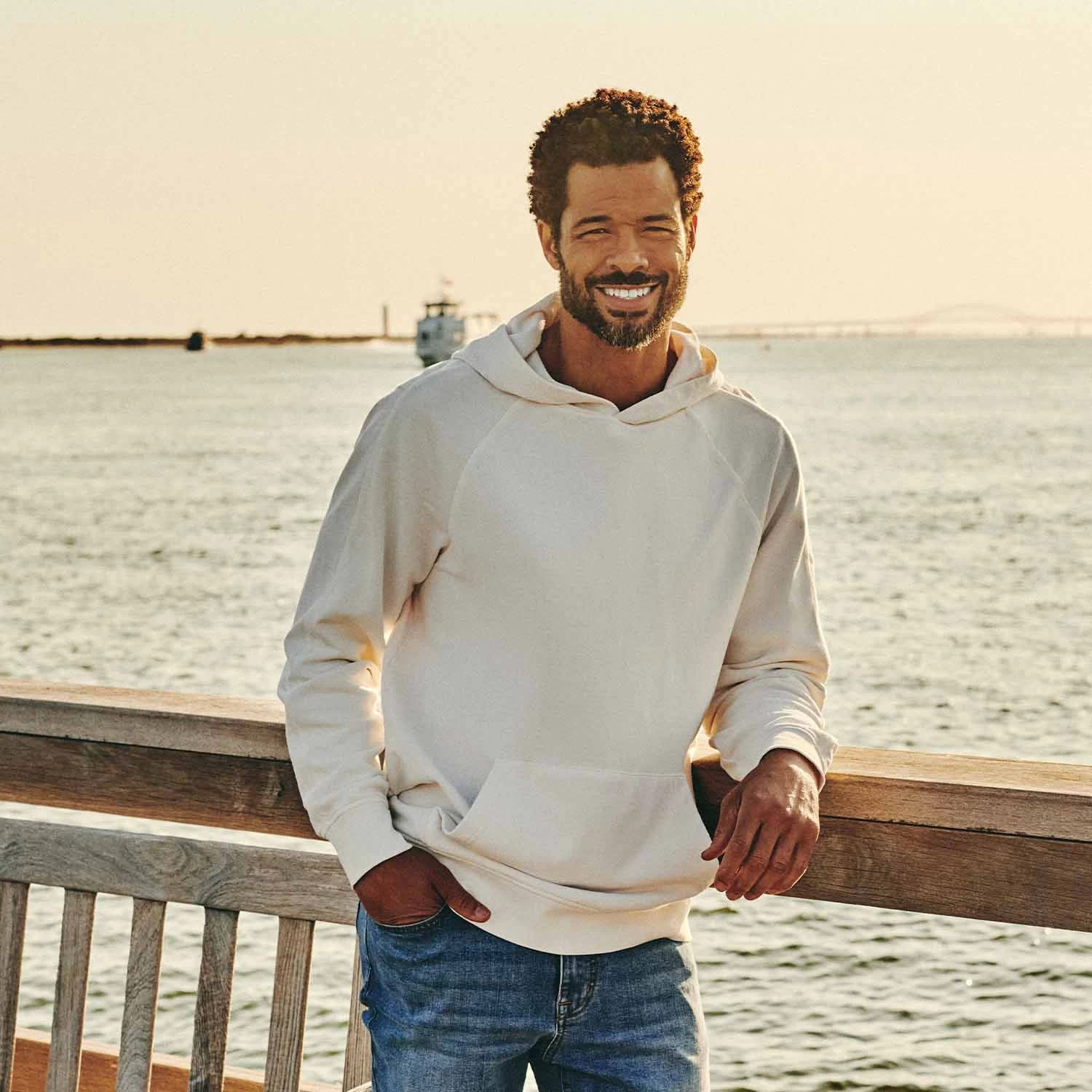 The Vintage-Wash Saltaire Hoodie | Ivory 4 The Vintage-Wash Saltaire Hoodie | Ivory - Image 2